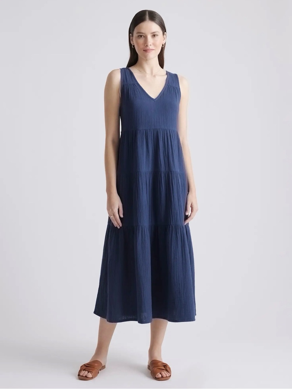 Quince Organic Cotton Tiered Dress